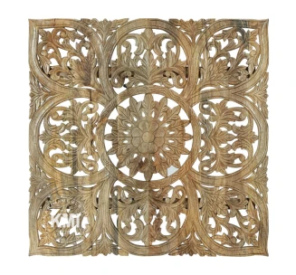 orientalny indyjski panel drewniany 90x90 naturalny