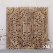Drewniany panel indyjski 105x105 cm – ręcznie rzeźbiony, naturalne drewno, styl boho i orientalny, idealny do salonu, sypialni i jadalni