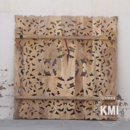 drewniany panel indyjski w stylu boho  105x105 naturalny