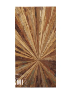 Panel dekoracyjny z recyklingowanego drewna 90x180 cm – zagłówek lub blat w stylu industrialnym