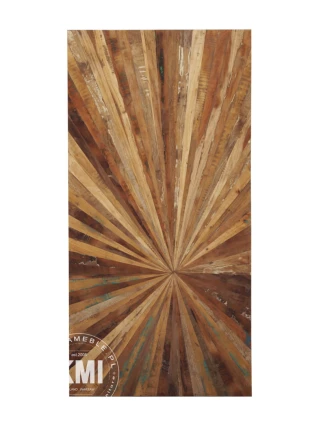 Panel dekoracyjny z recyklingowanego drewna 90x180 cm – zagłówek lub blat w stylu industrialnym