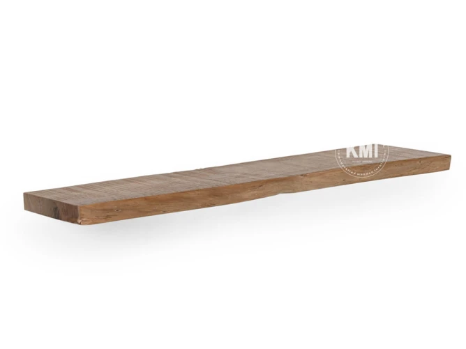Postarzana półka loftowa z litego drewna mango 90 cm – surowy industrialny styl, minimalistyczny design, idealna do salonu, kuchni i biura