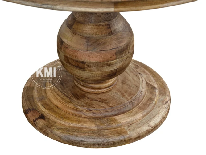 meble hampton salon okrągły stół na drewnianej nodze Amber reti 105 cm
