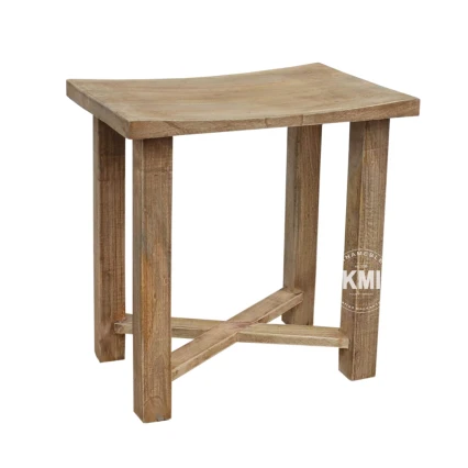 Stołek Loftowy | Mebel Industrialny z Drewna Mango | Postarzany