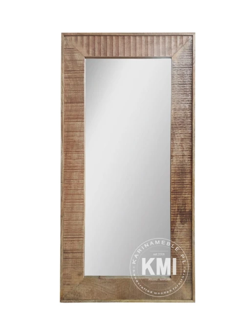 meble industrialne lustro Roma postarzane drewno mango 75x150