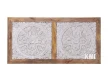 meble boho indyjski panel rzeźbiony zagłówek drewniany MANDALA bielony