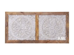 Rzeźbiony Zagłówek Drewniany MANDALA | Meble Indyjskie i Orientalne