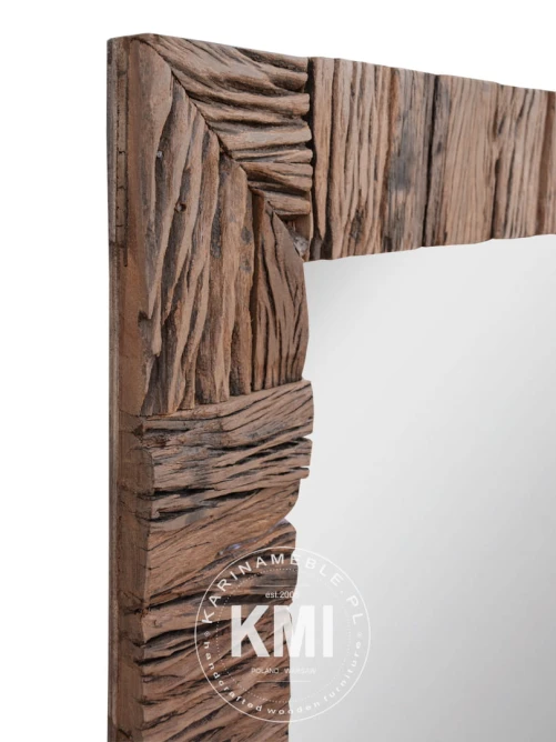 meble indyjskie lustro w ramie ze starego drewna Driftwood 100x70