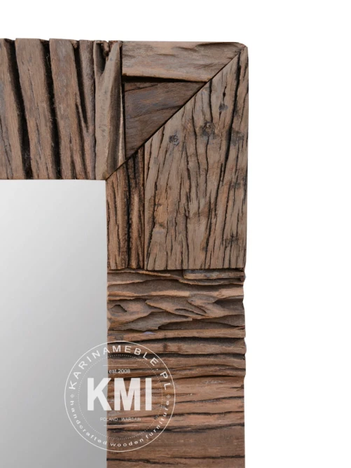meble drewniane lustro w ramie ze starego drewna Driftwood 100x70