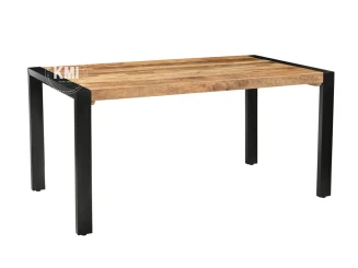 Industrialny Stół do Jadalni Drewno Mango i Metal 160 cm | Meble Loftowe
