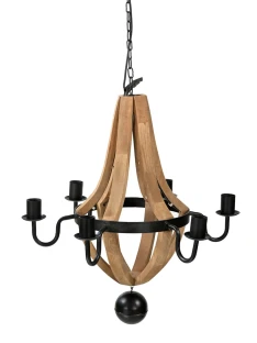 Żyrandol drewniany stylowa lampa vintage