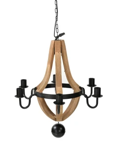 Żyrandol drewniany stylowa lampa vintage