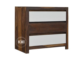 meble indyjskie | komoda z trzema szufladami Sheesham White