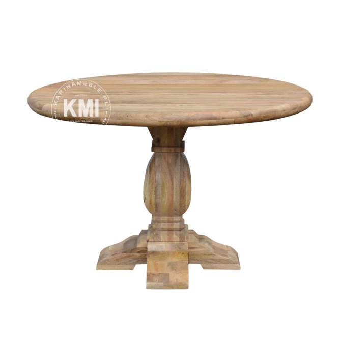 Stół okrągły z drewna mango – średnica 120 cm, elegancki mebel