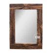 Lustro w ramie ze starego drewna SUNBURST – unikalny industrialny design do wnętrz loftowych