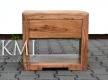 Drewniana szafka nocna TAO – minimalistyczny design, funkcjonalna szuflada i naturalne drewno.