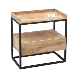 Szafka nocna loftowa Milo z litego drewna mango 60 cm