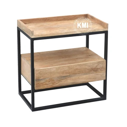 Szafka nocna loftowa Milo z litego drewna mango 60 cm