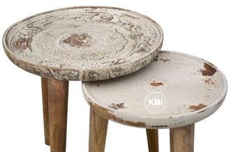 meble boho | komplet dwóch okrągłych stolików Beauty