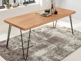 Stół Loftowy Industrialny z Drewna Akacji 180 cm | Nogi Hairpin