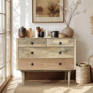 Komoda z Drewna Mango BohoWood 99 cm | Meble Indyjskie Scandi