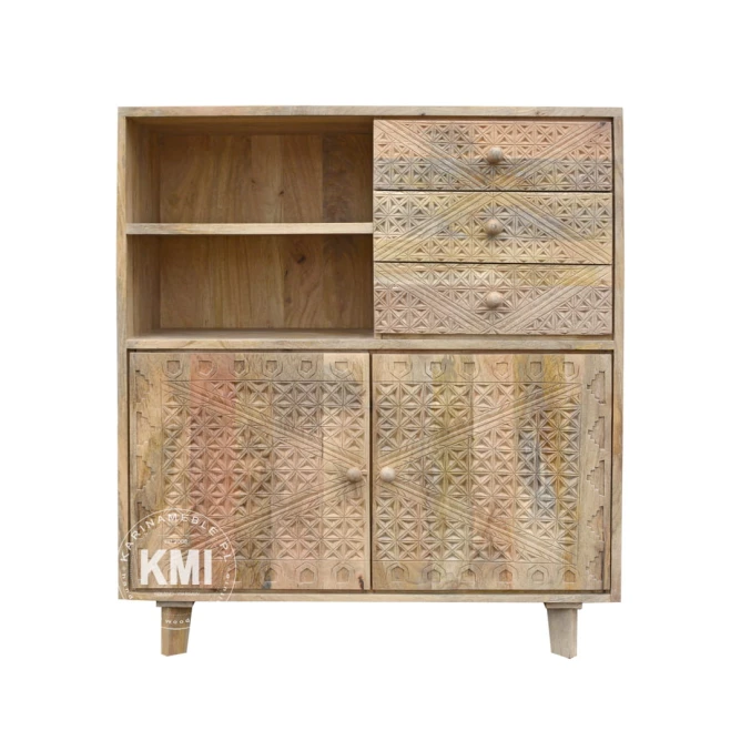 meble w stylu boho - komoda z litego drewna