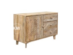 Niska Komoda Boho Chic 114 cm z drewna mango | Meble Boho pod Umywalkę