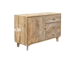 niska komoda Boho Chic 114cm rzeźbiona z drewna mango meble boho