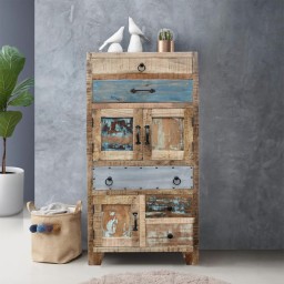 Drewniana Komoda Słupek Lost in Time 60 cm | Meble Loftowe z Recyklingu