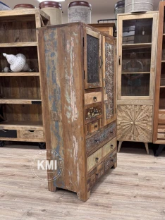Wysoka Komoda z Drewna z Recyklingu Gypsy 150 cm | Meble Kolonialne