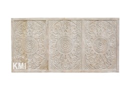 Rzeźbiony Panel Drewniany | Indyjski Zagłówek w Stylu Orientalnym