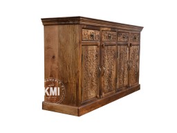 Komoda Indyjska Rzeźbiona Brązowa 167 cm | Meble Orientalne z Mango
