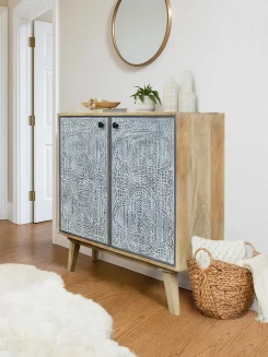 Komoda Lumi z Drewna Mango | Ręcznie Rzeźbiona w Stylu Boho