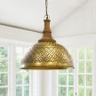 Lampa wisząca metalowa Brass – młotkowany wzór i złote wykończenie