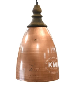 Lampa industrialna z miedzi – widok boczny