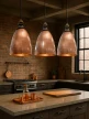Lampa loftowa metalowa Copper z drewnem – styl industrialny, kolor miedzi