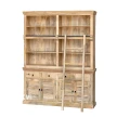 Drabina biblioteczna QUEEN – widoka na detale drewna
