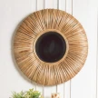 okrągłe lustro rattan boho
