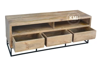 meble drewno metal | szafka rtv na metalowych nogach Mango