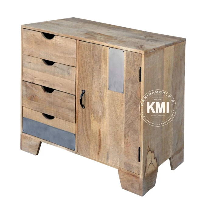 meble drewniane | mała komoda Raw Wood EAC43