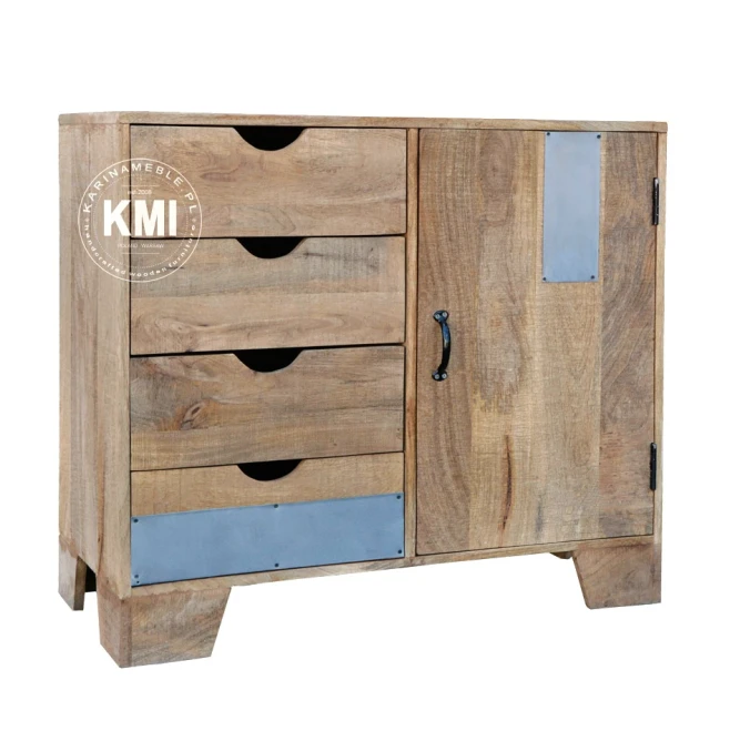 meble w stylu loft industrial | mała komoda Raw Wood EAC43