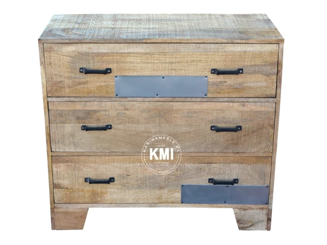meble z Indiii | komoda z trzema szufladami Raw Wood EAC42