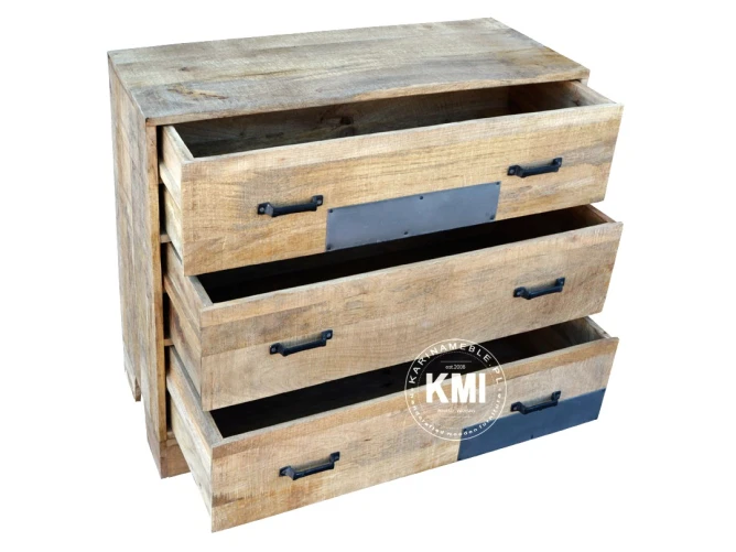 meble młodzieżowe | komoda z trzema szufladami Raw Wood EAC42