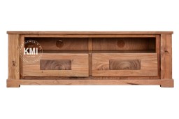Rustykalna Szafka RTV Frozen 145 cm | Lite Drewno Akacja Premium