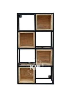 Półka loftowa industrialna z drewna mango i metalu 88 cm