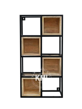 Półka loftowa industrialna z drewna mango i metalu 88 cm