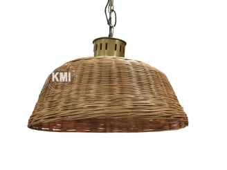 lampa rattan naturalny duży klosz