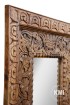 drewniane lustro rzeźbione do przedpokoju - detal zdobionej ramy
