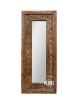 Lustro indyjskie rzeźbione 50×120 cm – brązowe drewniane lustro, meble indyjskie