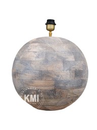 Drewniana Lampa Kula Bielona – Baza w Stylu Vintage i Rustykalnym